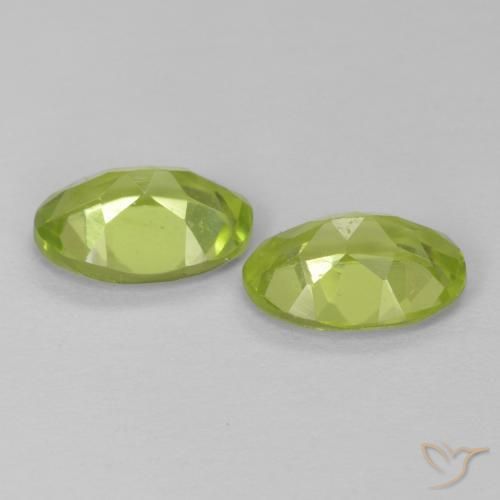 Gemas de Peridoto Verde vivo natural de 1.54 ct, Ovalada, VVS-VS
