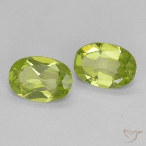 Gemas de Peridoto Verde vivo natural de 1.38 ct, Ovalada, VS