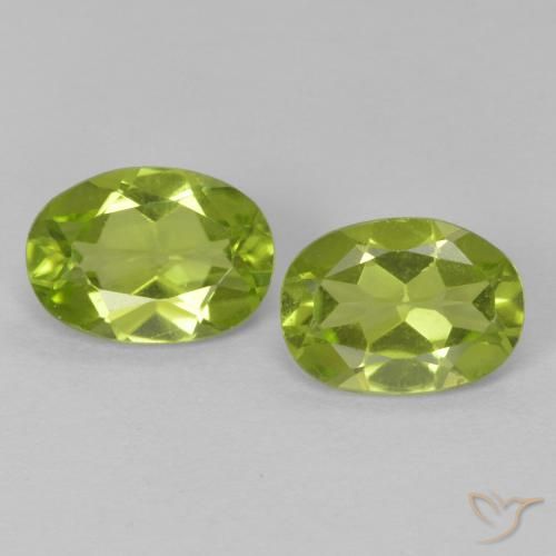 1.55ctw Natural Verde medio Peridoto, Ovalada, VS