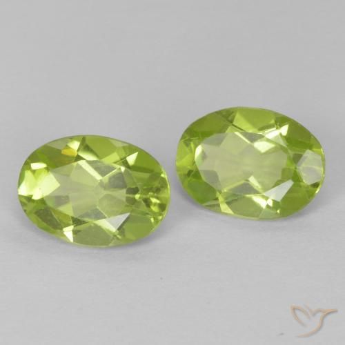 Gemas de Peridoto Verde vivo natural de 1.51 ct, Ovalada, VS