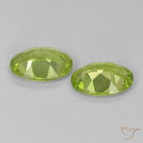 Gemas de Peridoto Verde vivo natural de 1.51 ct, Ovalada, VS