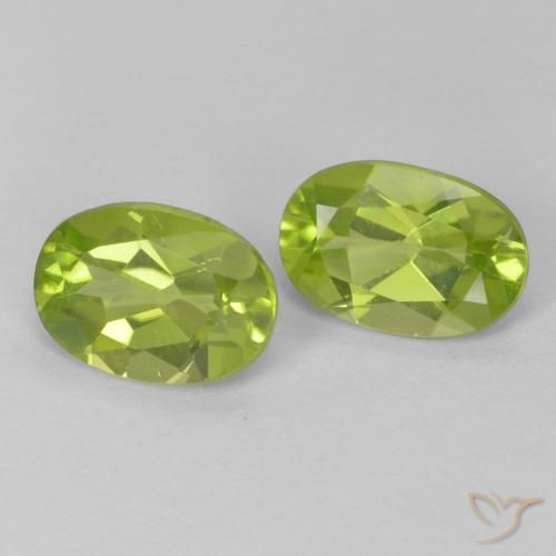 Gemas de Peridoto Verde vivo natural de 1.62 ct, Ovalada, VS