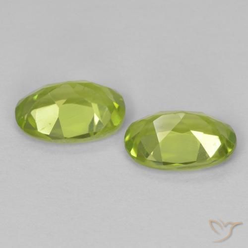 Gemas de Peridoto Verde vivo natural de 1.62 ct, Ovalada, VS