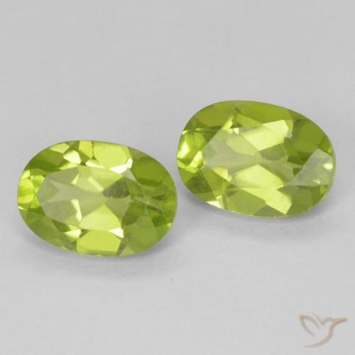 Gemas de Peridoto Verde vivo natural de 1.89 ct, Ovalada, VS