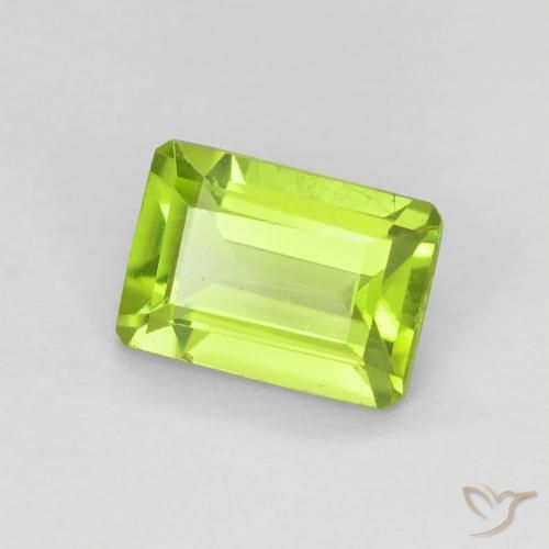 Peridoto Verde claro natural de 0.98 ct, Corte Octágono / Esmeralda, VS