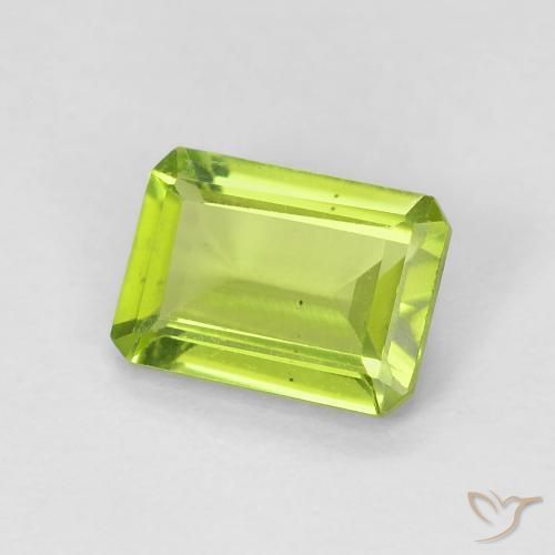 Peridoto Verde claro natural de 0.99 ct, Corte Octágono / Esmeralda, VS
