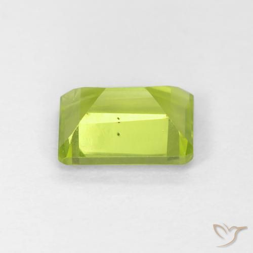 Peridoto Verde vivo natural de 1.12 ct, Corte Octágono / Esmeralda, VS-SI