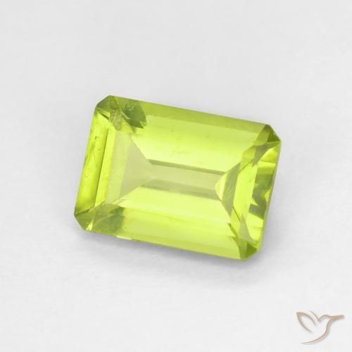 Peridoto Verde medio natural de 1.05 ct, Corte Octágono / Esmeralda, VS-SI