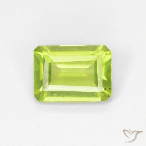 0.97ct Natural Verde medio Peridoto, corte esmeralda, VS-SI