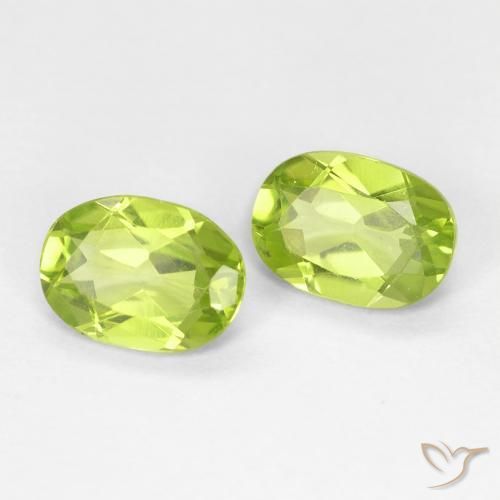 Gemas de Peridoto Verde medio natural de 1.67 ct, Ovalada, VS