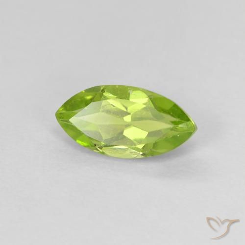 Peridoto Verde vivo natural de 0.73 ct, Marquesa, VVS-VS