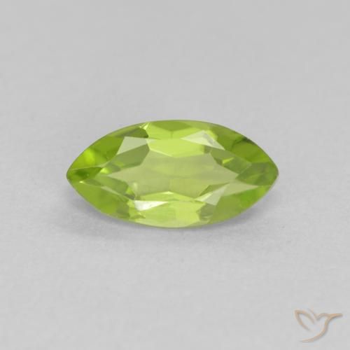 0.68ct Natural Verde medio Peridoto, Marquesa, VVS-VS