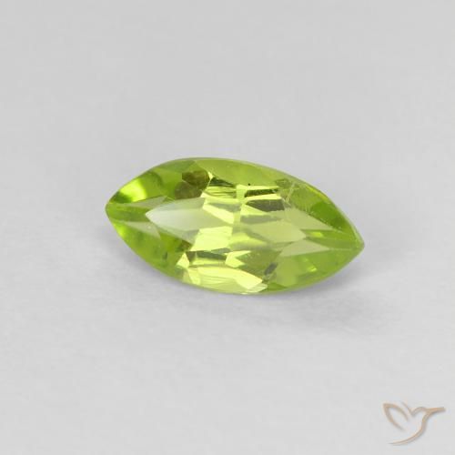 Peridoto Verde amarillento natural de 0.69 ct, Marquesa, VVS-VS