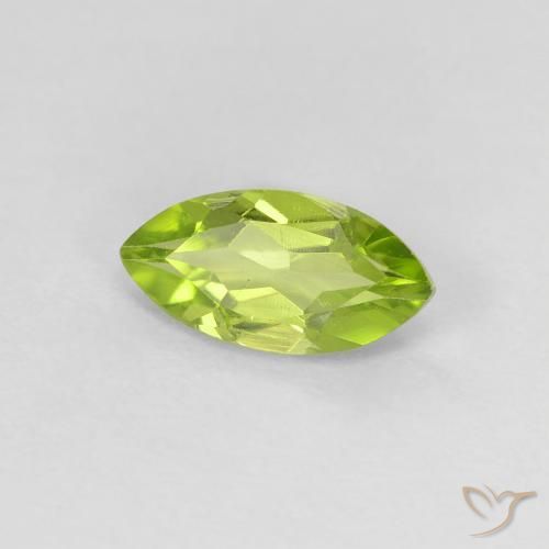 Peridoto Verde amarillento natural de 0.62 ct, Marquesa, VVS-VS