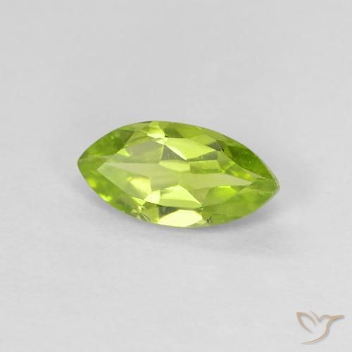 Peridoto Verde amarillento natural de 0.63 ct, Marquesa, VVS-VS