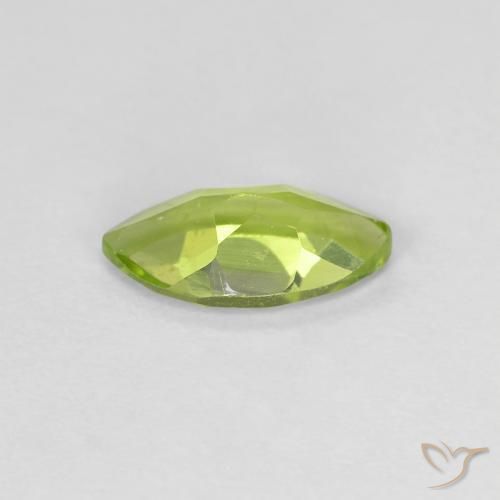 Peridoto Verde amarillento natural de 0.63 ct, Marquesa, VVS-VS