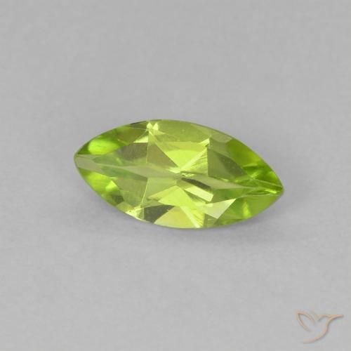 Peridoto Verde amarillento natural de 0.58 ct, Marquesa, VVS-VS