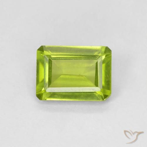 1.07ct Natural Verde vivo Peridoto, corte esmeralda, VS