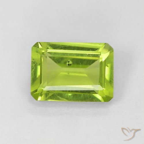 1.09ct Natural Verde claro Peridoto, corte esmeralda, VS