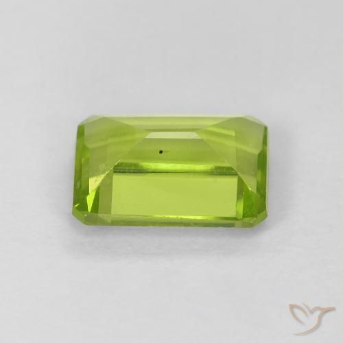 Peridoto Verde claro natural de 1.09 ct, Corte Octágono / Esmeralda, VS