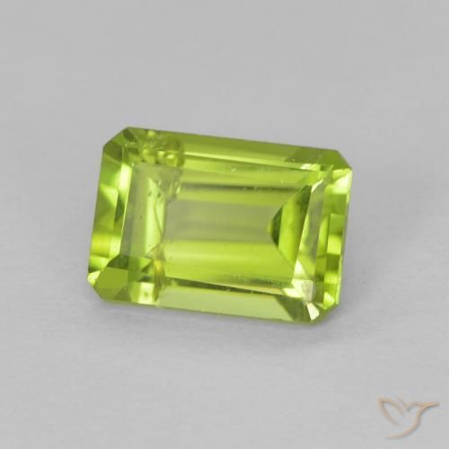 Peridoto Verde amarillento intenso natural de 1.09 ct, Corte Octágono / Esmeralda, VS