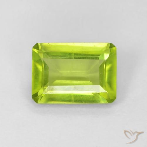 1.01ct Natural Verde claro Peridoto, corte esmeralda, VS