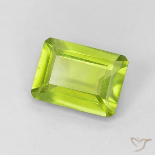 Peridoto Verde claro natural de 1.01 ct, Corte Octágono / Esmeralda, VS