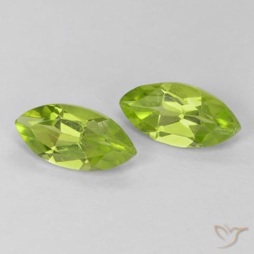 Gemas de peridoto verde natural de 1,24 ct, marquesa, VS