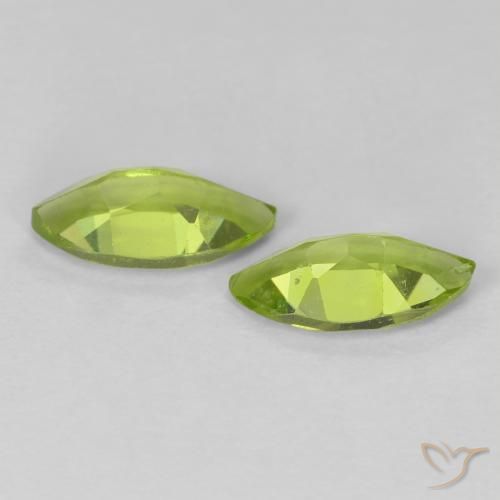 Gemas de peridoto verde natural de 1,24 ct, marquesa, VS