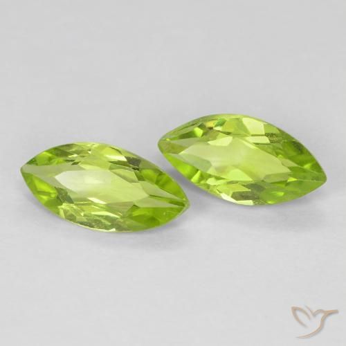 Gemas de Peridoto Verde claro natural de 1.14 ct, Marquesa, VS