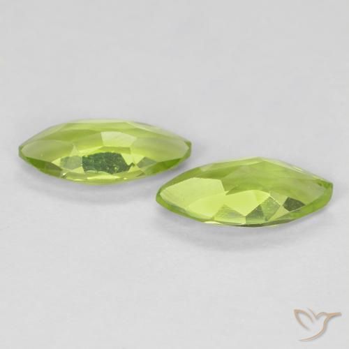 Gemas de Peridoto Verde claro natural de 1.14 ct, Marquesa, VS
