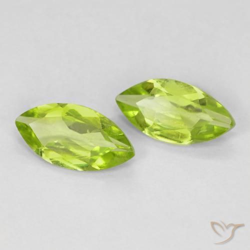 Gemas de Peridoto Verde claro natural de 1.01 ct, Marquesa, VS