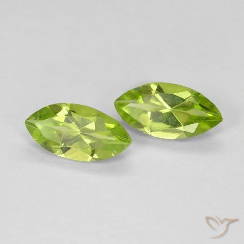 Gemas de Peridoto Verde medio natural de 1.26 ct, Marquesa, VS