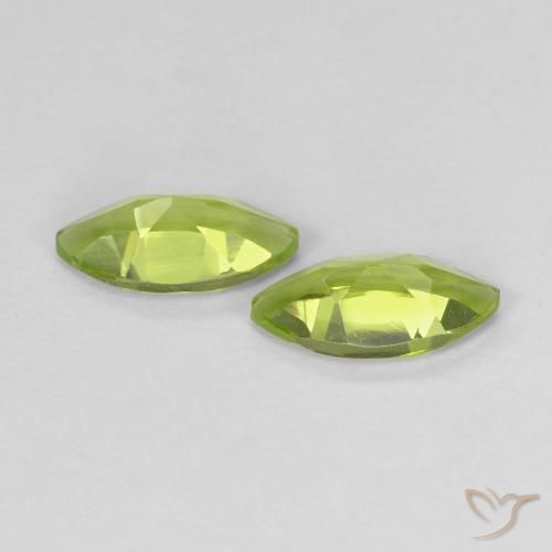 Gemas de Peridoto Verde medio natural de 1.26 ct, Marquesa, VS