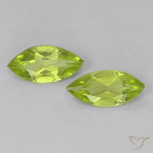 0.87ctw Natural Verde medio Peridoto, Marquesa, VS