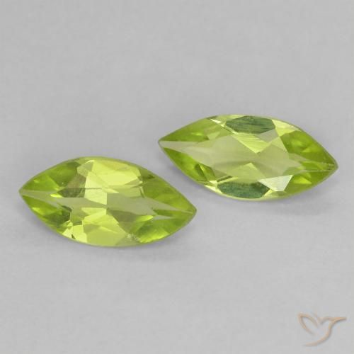Gemas de Peridoto Verde medio natural de 0.87 ct, Marquesa, VS
