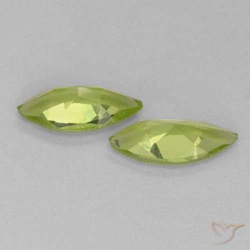 Gemas de Peridoto Verde medio natural de 0.87 ct, Marquesa, VS