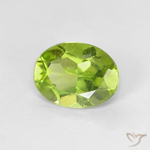 Peridoto Verde vivo natural de 1.21 ct, Ovalada, VS
