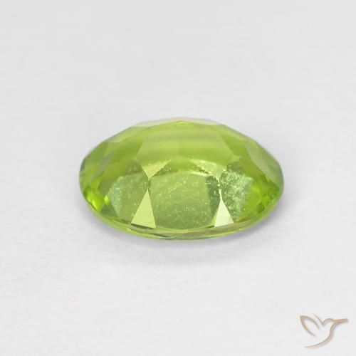 Peridoto Verde vivo natural de 1.21 ct, Ovalada, VS
