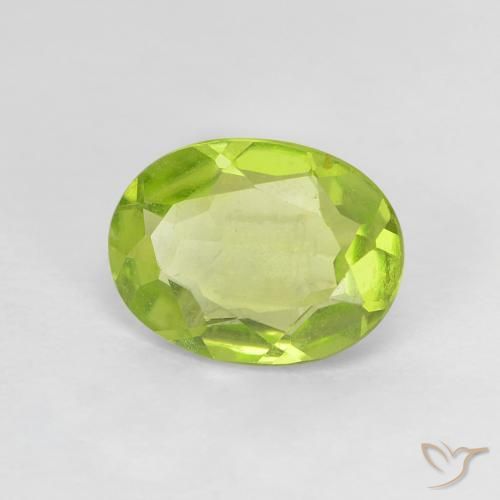 Peridoto Verde claro natural de 1.04 ct, Ovalada, VVS-VS