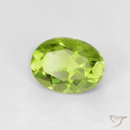 Peridoto Verde claro natural de 1.21 ct, Ovalada, VVS-VS