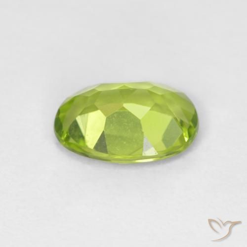 Peridoto Verde claro natural de 1.09 ct, Ovalada, VVS-VS