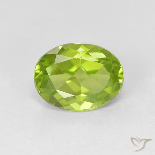 1.10ct Natural Verde claro Peridoto, Ovalada, VVS-VS