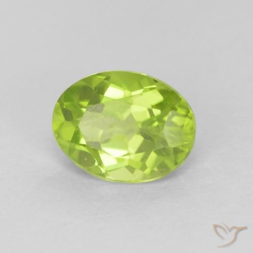 Peridoto Verde medio natural de 1.25 ct, Ovalada, VS