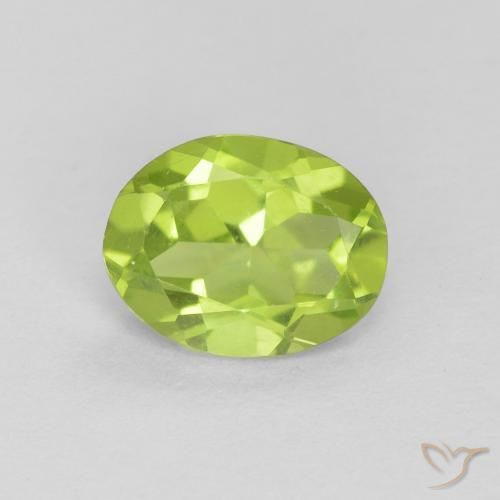 1.10ct Natural Verde medio Peridoto, Ovalada, VS