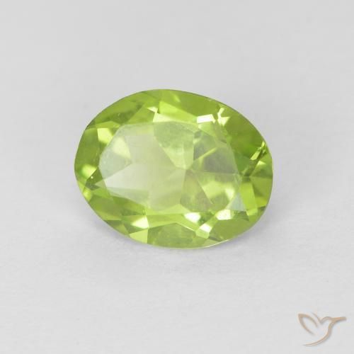Peridoto Verde medio natural de 1.10 ct, Ovalada, VS