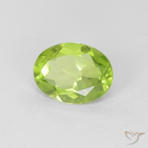Peridoto Verde medio natural de 1.20 ct, Ovalada, VS