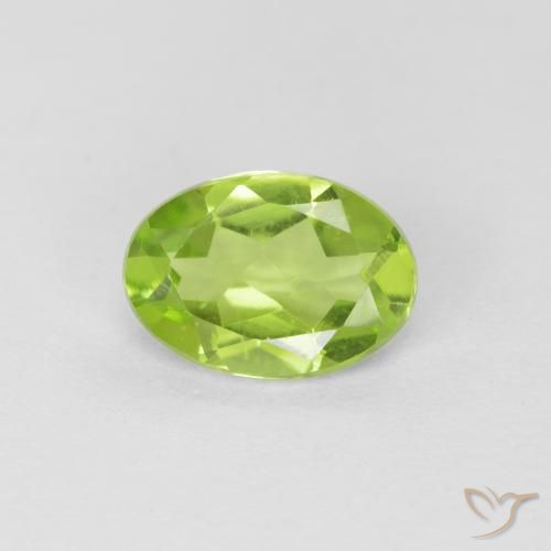 0.76ct Natural Verde vivo Peridoto, Ovalada, VS