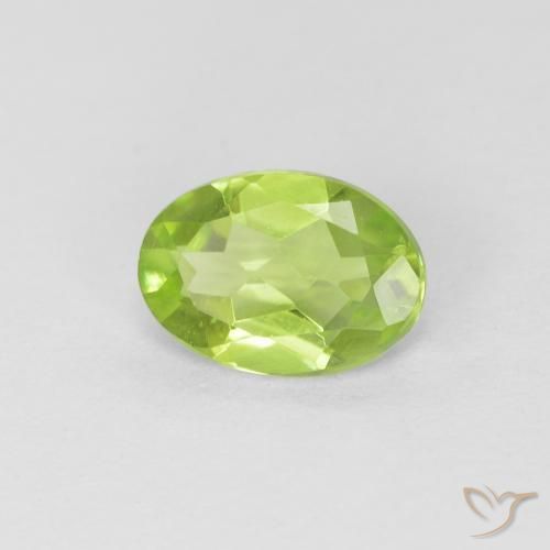 Peridoto Verde vivo natural de 0.76 ct, Ovalada, VS