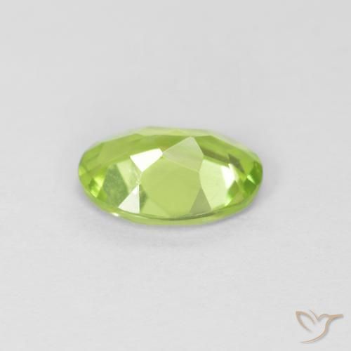 Peridoto Verde vivo natural de 0.76 ct, Ovalada, VS